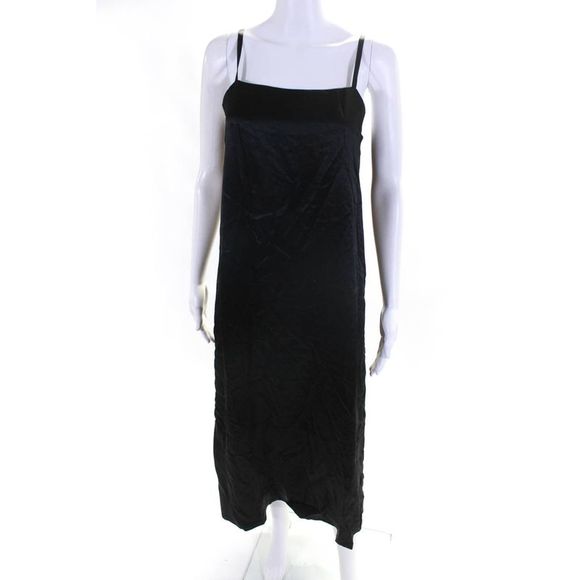 Square Neck Slip Dress | Black
